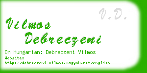 vilmos debreczeni business card